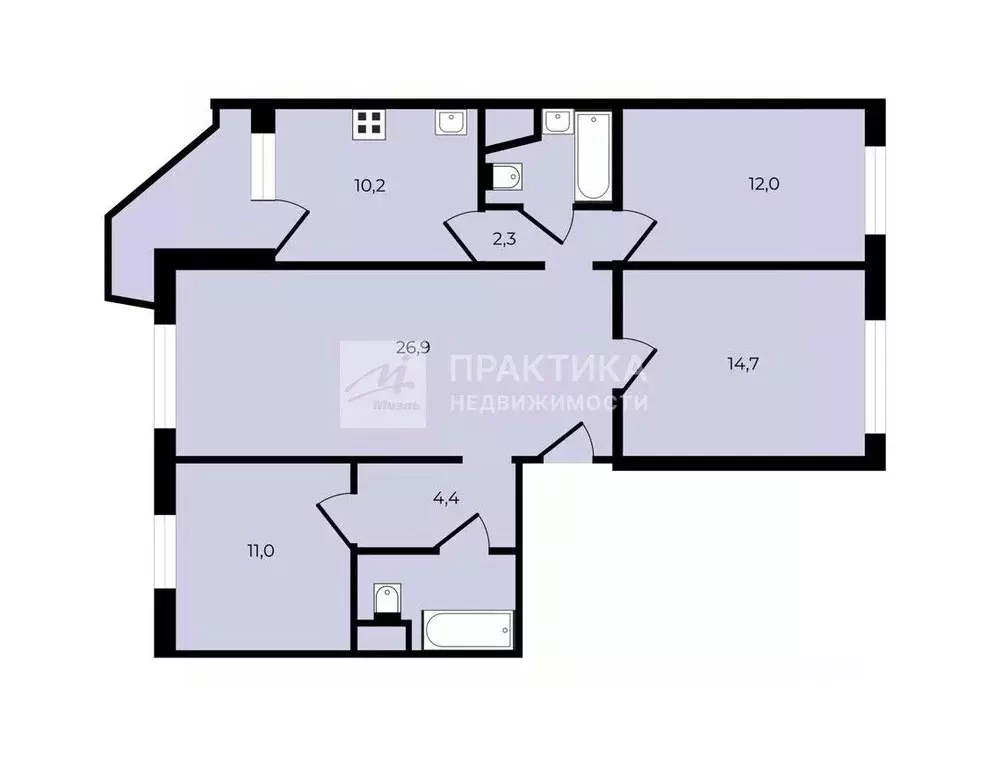 4-к кв. Московская область, Мытищи ул. Колпакова, 38к1 (88.8 м) - Фото 2