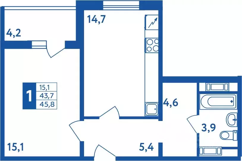 1-к кв. Башкортостан, Уфа Дема жилрайон, Новая Дема жилой комплекс ... - Фото 1