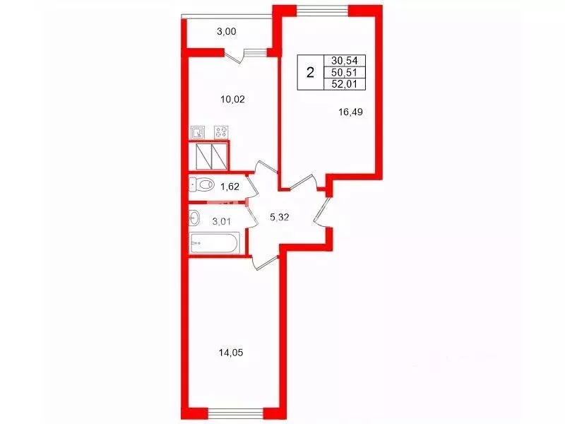 2-к кв. Ленинградская область, Мурино Всеволожский район, ул. ... - Фото 2