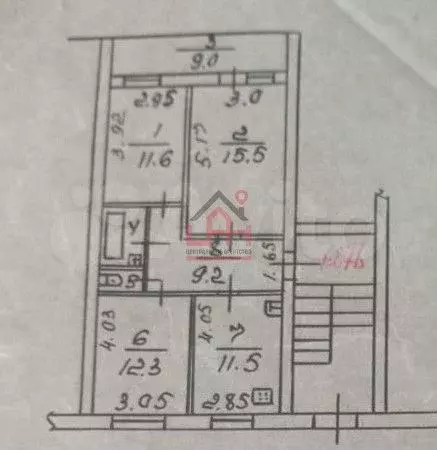3-к. квартира, 64,6 м, 1/5 эт. - Фото 0