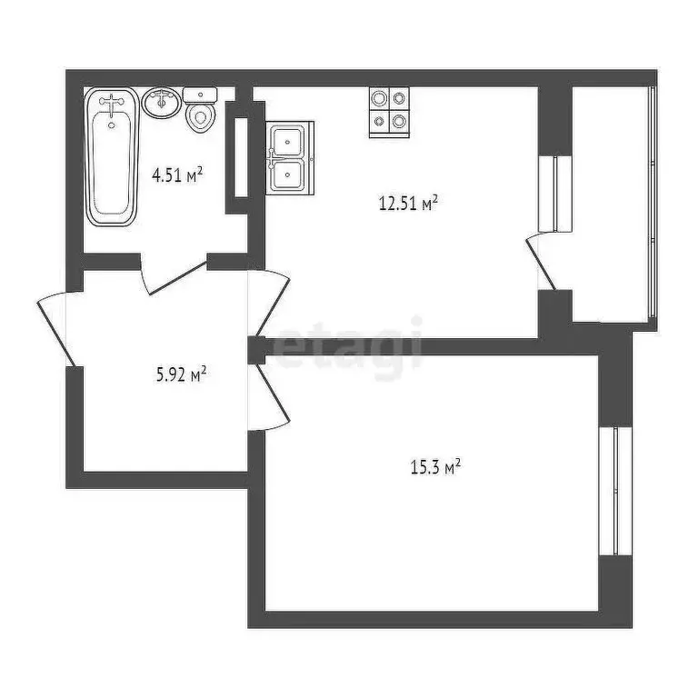 1-комнатная квартира: Геленджик, улица Гоголя, 11Бк2 (34.9 м) - Фото 0