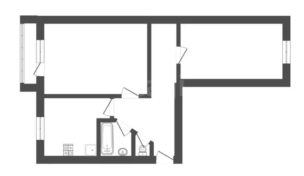2-комнатная квартира: Поворино, улица Гагарина, 2 (44.2 м) - Фото 1