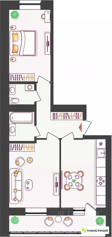 2-к кв. Самарская область, Тольятти ул. Владимира Высоцкого (54.92 м) - Фото 1