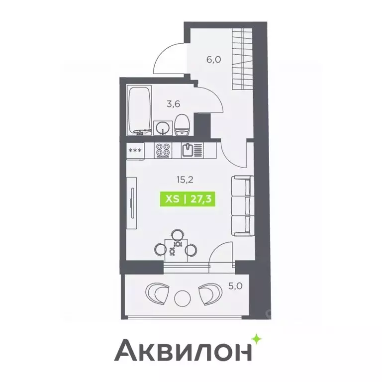 Студия Санкт-Петербург бул. Головнина, 4 (27.3 м) - Фото 0