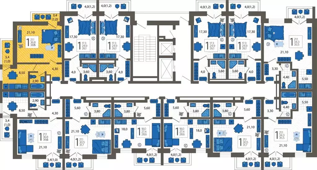 1-комнатная квартира: Сочи, улица Искры, 88с5 (40.6 м) - Фото 1