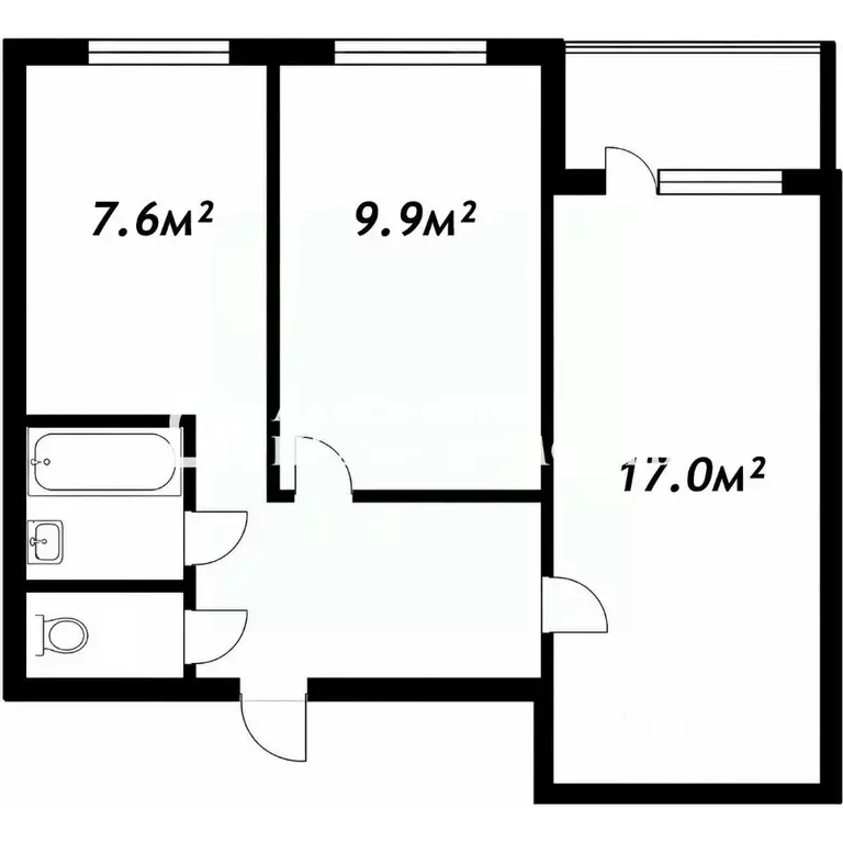2-к кв. Кемеровская область, Новокузнецк ул. Кирова, 59 (43.1 м) - Фото 2