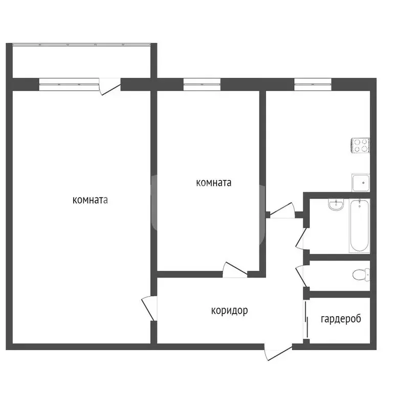 2-комнатная квартира: Тобольск, 8-й микрорайон, 25 (44.6 м) - Фото 1