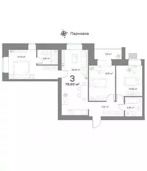 3-к кв. Нижегородская область, Выкса  (76.9 м) - Фото 1