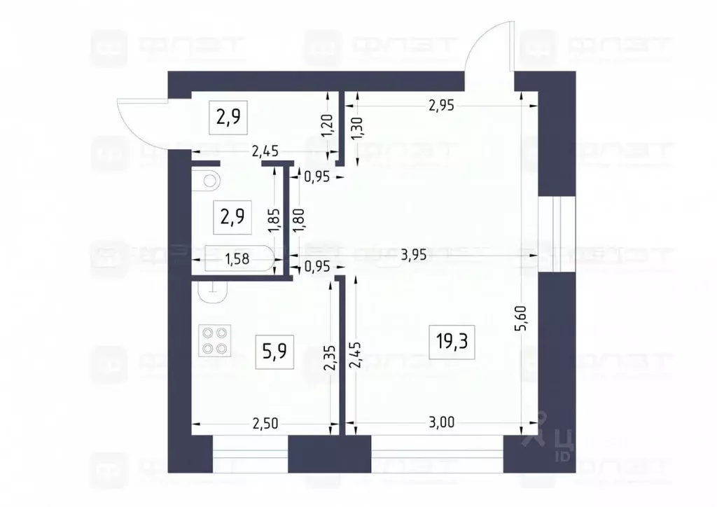 1-к кв. Татарстан, Казань Каштановая ул., 8 (31.0 м) - Фото 2