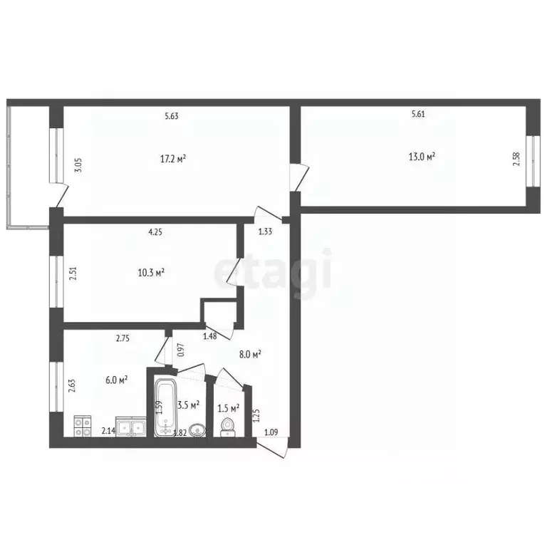 3-к кв. Московская область, Талдомский городской округ, Северный пгт ... - Фото 2