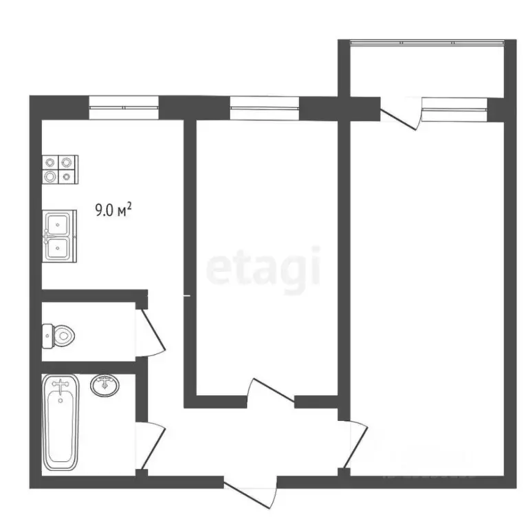 2-к кв. Самарская область, Самара ул. Георгия Димитрова, 44 (42.4 м) - Фото 2