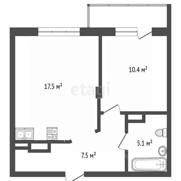 1-к кв. Забайкальский край, Чита ул. Тимирязева, 23 (41.0 м) - Фото 2