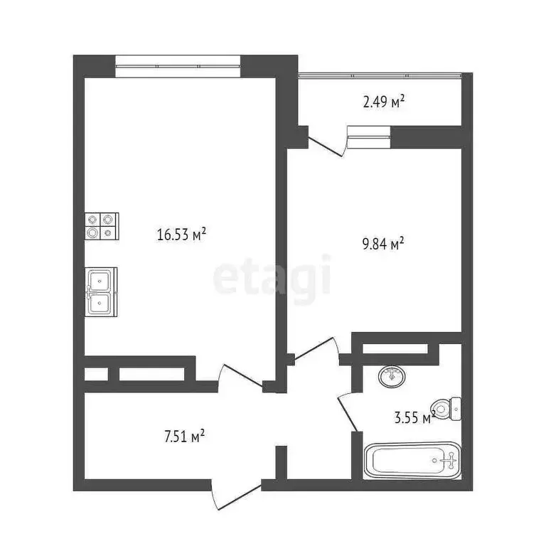 1-комнатная квартира: Тюмень, улица Вадима Бованенко, 4к1 (37 м) - Фото 1
