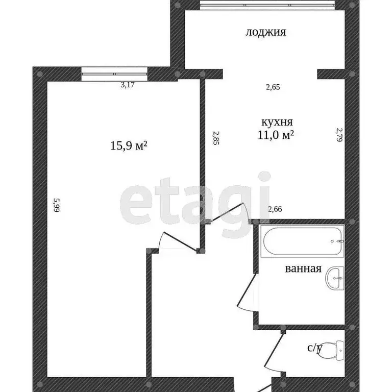 1-комнатная квартира: село стрелецкое, сказочная улица, 35 (38 м) - Фото 0