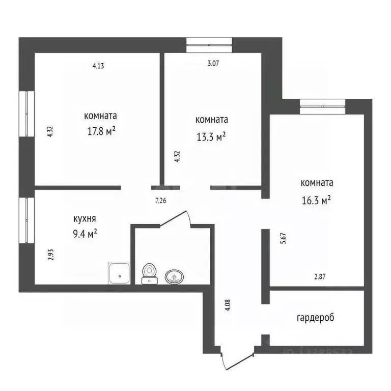 3-к кв. Красноярский край, Красноярск просп. 60 лет Образования СССР, ... - Фото 1