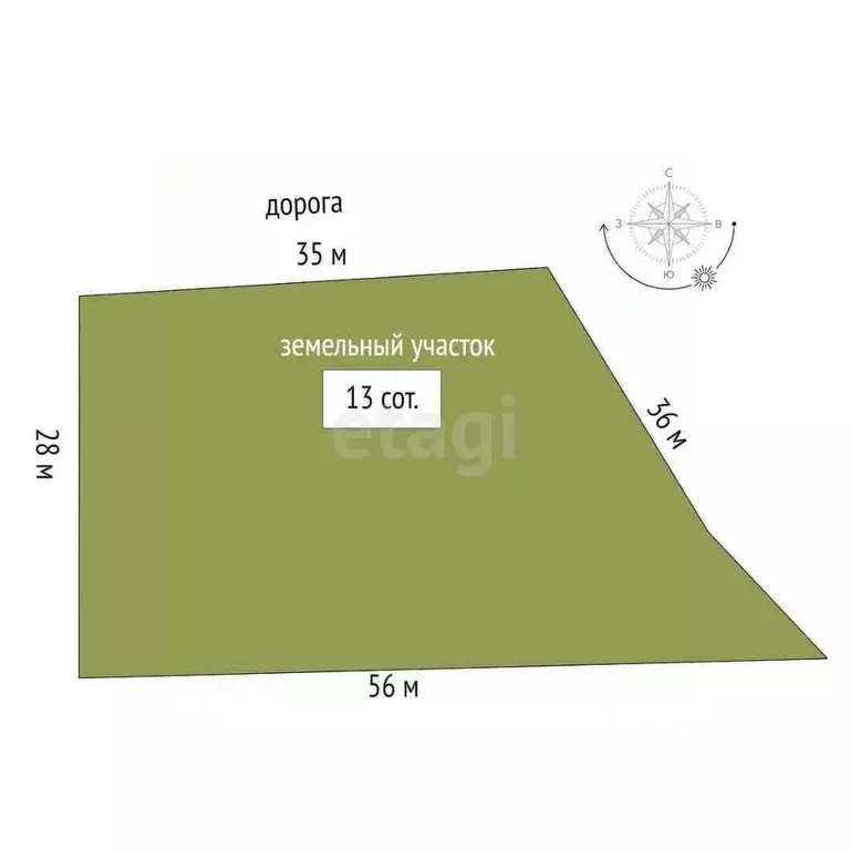 Участок в Тюменская область, Тюмень Тополя кп,  (13.0 сот.) - Фото 1