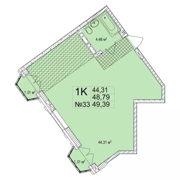 1-комнатная квартира: Нижний Новгород, Малая Ямская улица, 22 (49.39 ... - Фото 1