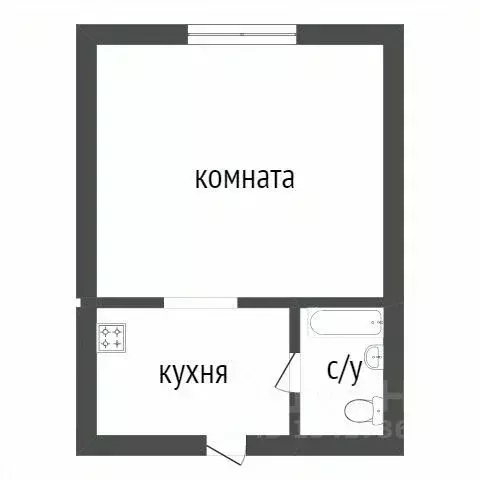 Студия Курганская область, Курган Половинская ул., 8 (18.3 м) - Фото 2