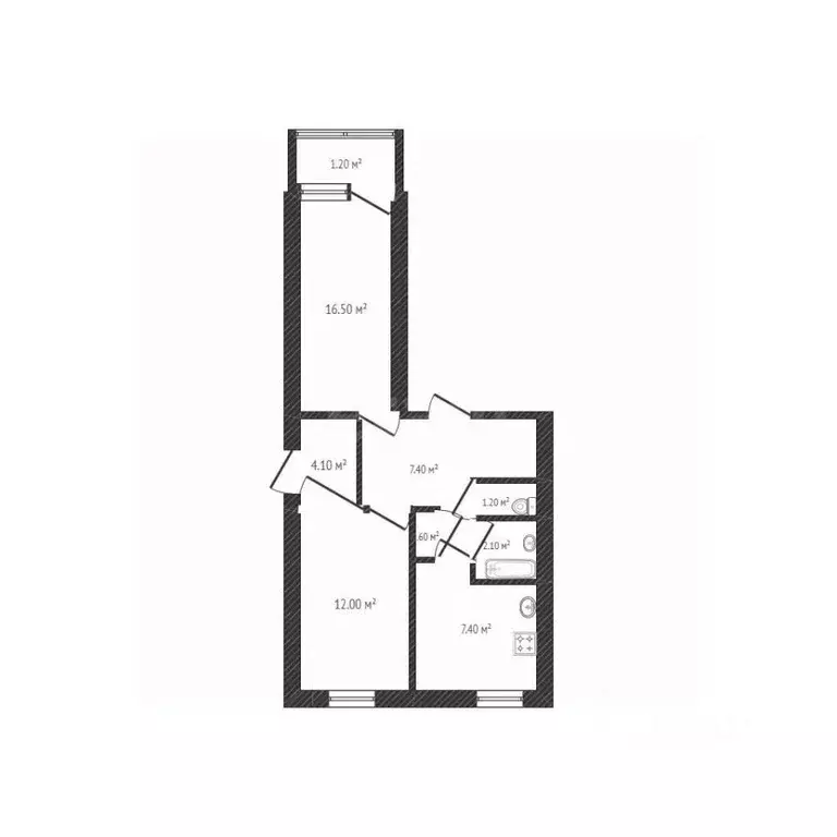 2-к кв. Брянская область, Брянск ул. Крапивницкого, 24 (52.5 м) - Фото 1