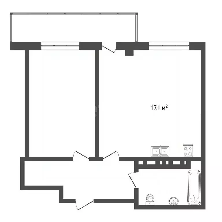 1-к кв. Тюменская область, Тюмень ул. Николая Никитина, 6 (40.2 м) - Фото 1