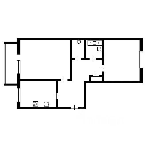 2-к кв. Томская область, Томск тракт Иркутский, 51 (54.0 м) - Фото 1