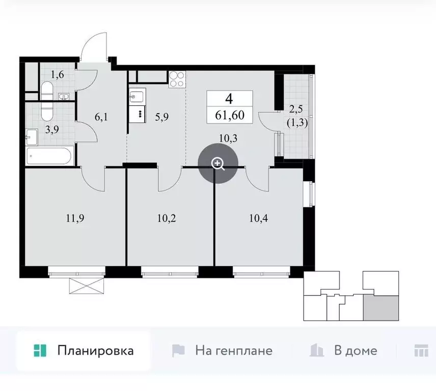 4-к кв. Москва ул. Лобановский Лес, 9 (61.6 м) - Фото 1