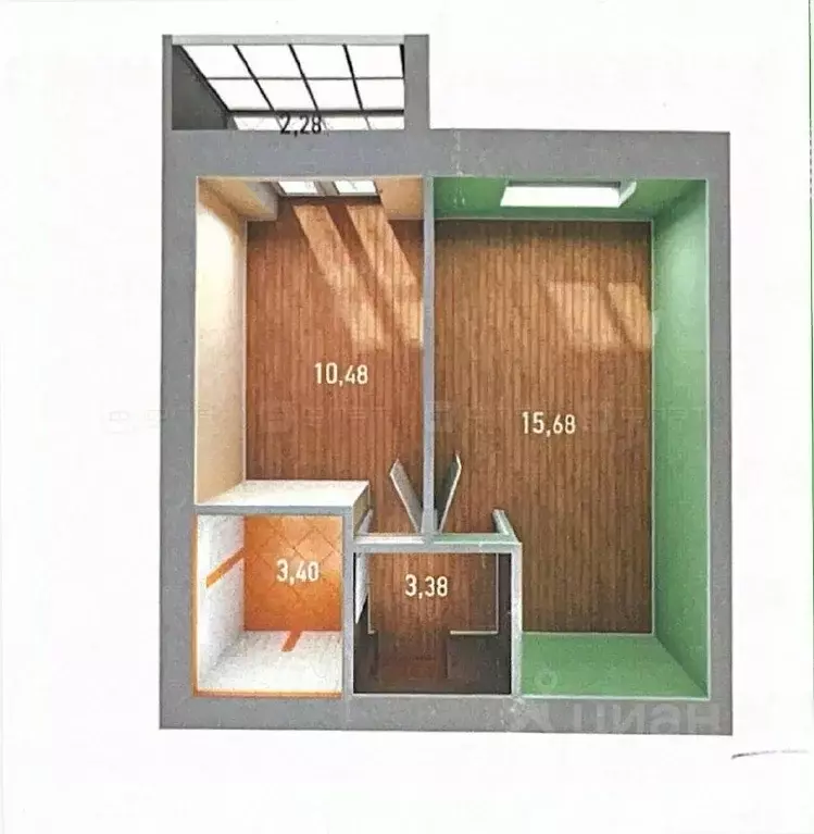 1-к кв. Татарстан, Пестречинский район, Кощаковское с/пос, д. Царево ... - Фото 2