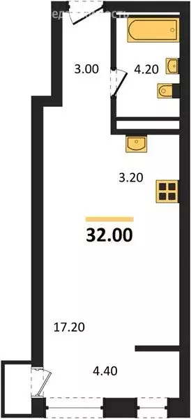 Квартира-студия: Новосибирск, Красный проспект, 220 (32 м) - Фото 1
