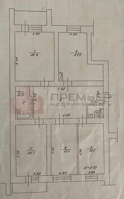 4-к. квартира, 132,8 м, 15/17 эт. - Фото 0