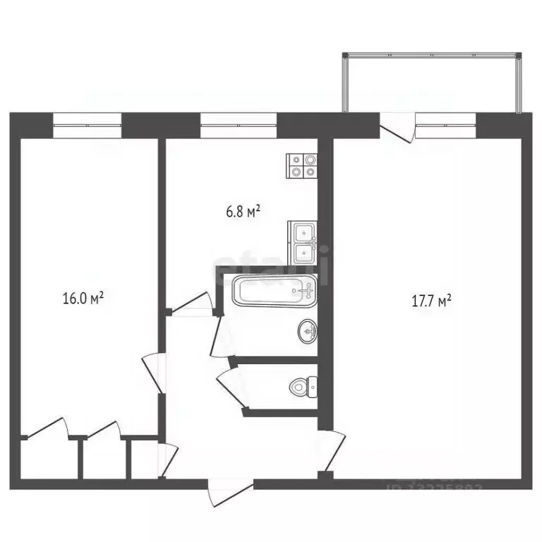 2-к кв. Вологодская область, Харовск ул. Красное Знамя, 18А (44.9 м) - Фото 1