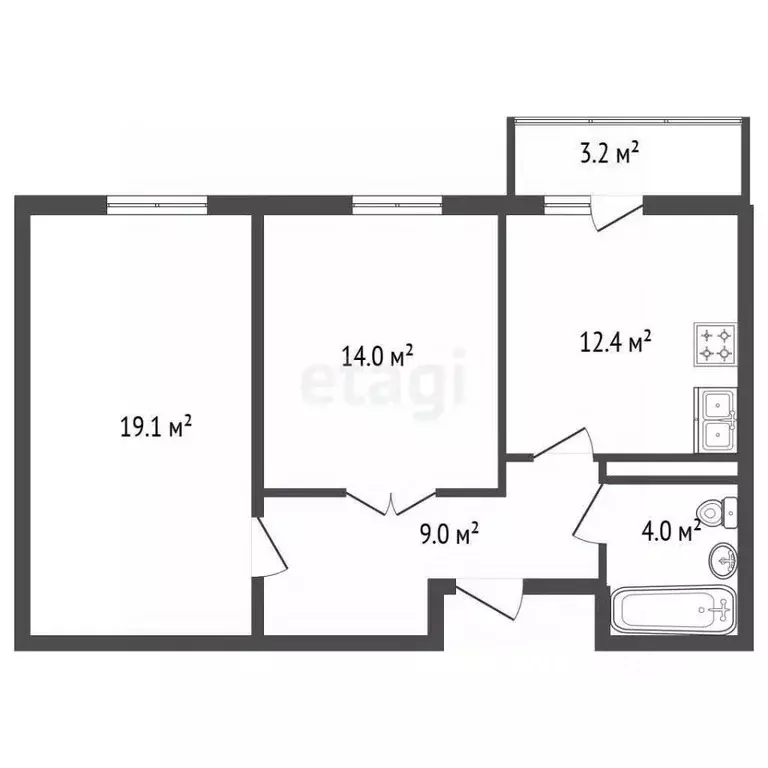 2-к кв. Санкт-Петербург Днепропетровская ул., 37 (58.2 м) - Фото 2