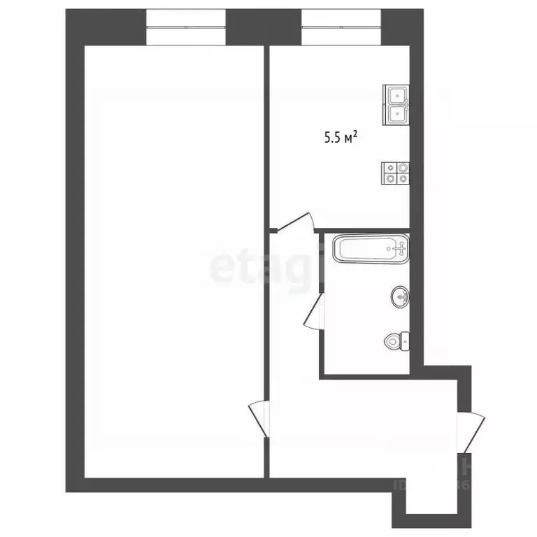 1-к кв. Томская область, Томский район, пос. Мирный Первомайская ул., ... - Фото 2