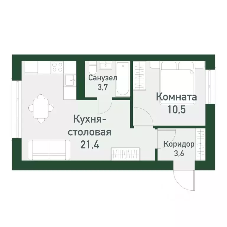 1-к кв. Челябинская область, Челябинский городской округ, пос. ... - Фото 1