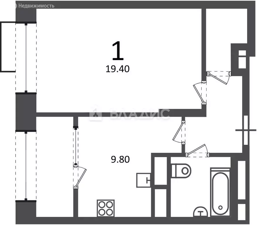 1-комнатная квартира: Москва, Клинская улица, 2А (40.2 м) - Фото 1