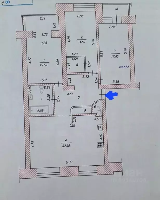 3-к кв. Чувашия, Чебоксары Благовещенский мкр, бул. Олега Волкова, 5 . - Фото 1
