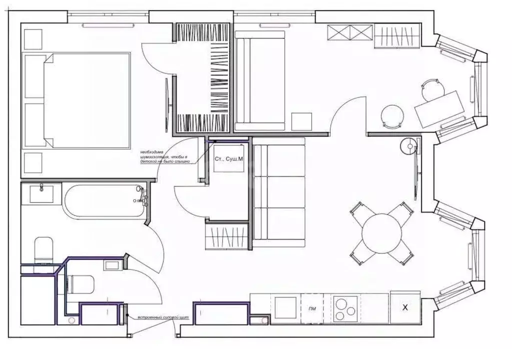 3-к кв. Москва ул. Архитектора Щусева, 5к2 (47.9 м) - Фото 2