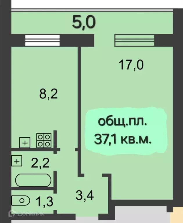 Продаётся 1-к квартира, 37 м - Фото 0