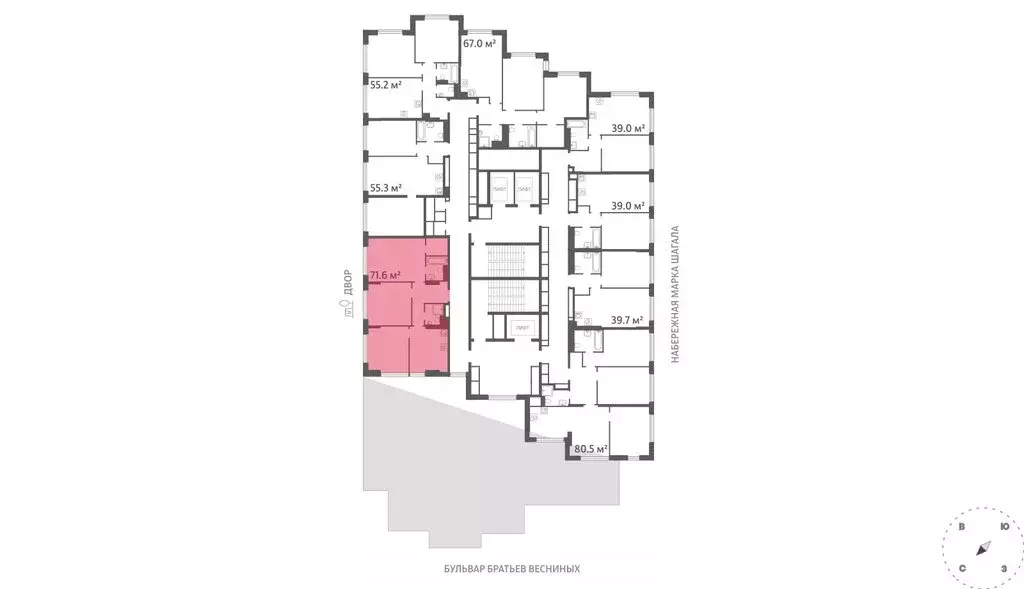 3-комнатная квартира: Москва, ЖК Марк, к3 (71.6 м) - Фото 1