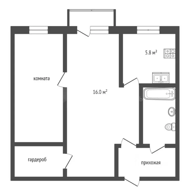 2-к кв. Тюменская область, Тюмень Одесская ул., 59 (44.4 м) - Фото 1