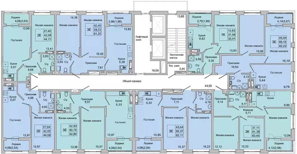 2-к кв. Ростовская область, Батайск ул. Булгакова, 11 (44.11 м) - Фото 2