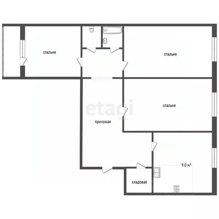 3-к кв. Владимирская область, Муром Владимирская ул., 3А (62.7 м) - Фото 1