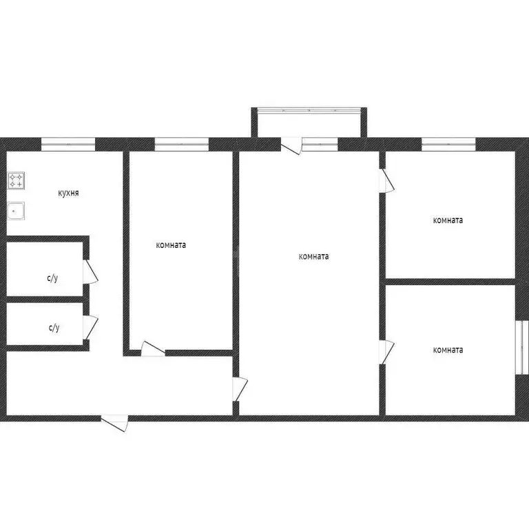 3-комнатная квартира: Абакан, улица Кати Перекрещенко, 8 (60.7 м) - Фото 1