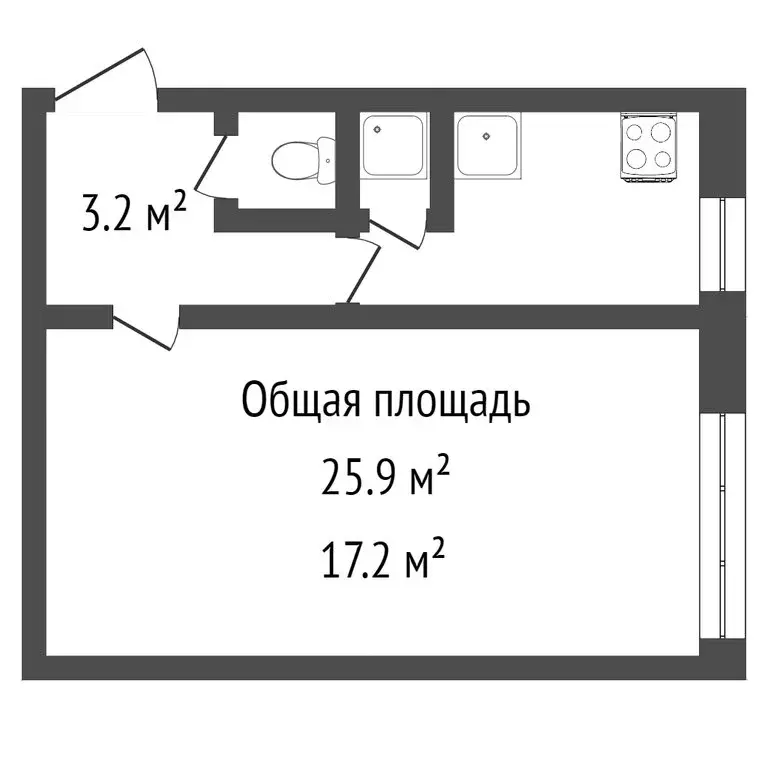 1-комнатная квартира: Новосибирск, улица Бурденко, 19 (27 м) - Фото 0