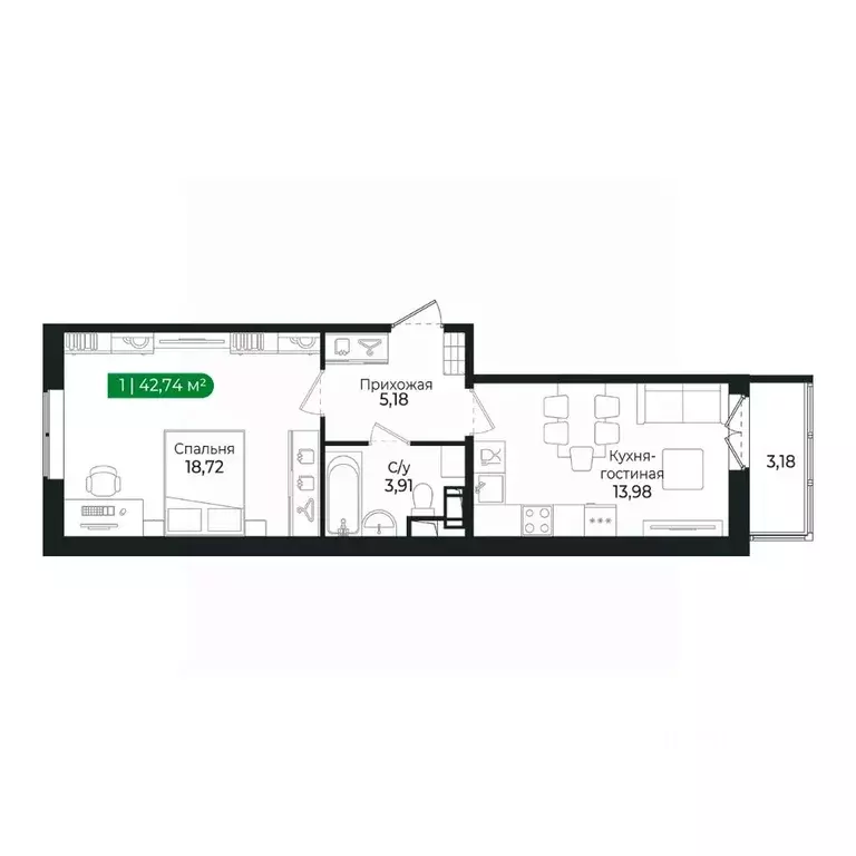 1-к кв. Ленинградская область, Сертолово Всеволожский район, ... - Фото 1