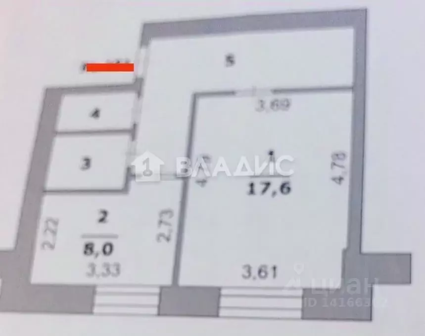1-к кв. Белгородская область, Белгород ул. Чехова, 32 (41.6 м) - Фото 2