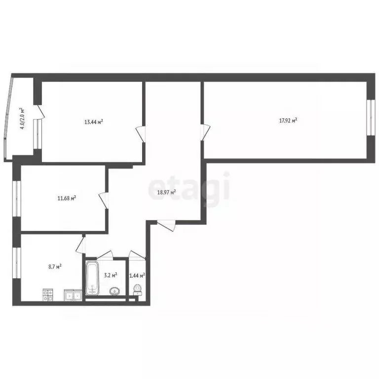 3-к кв. Саха (Якутия), Якутск 203-й мкр, 36 (75.5 м) - Фото 2