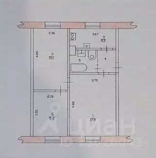 3-к кв. Татарстан, Казань Ленинградская ул., 53А (52.4 м) - Фото 2