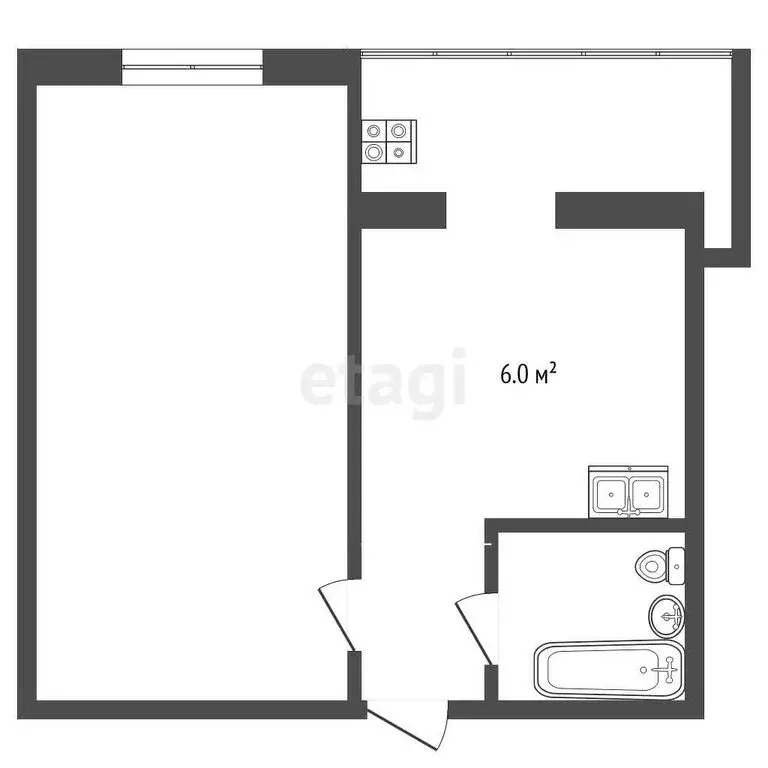 1-комнатная квартира: Нейтрино, улица Губасанты, 9 (28.9 м) - Фото 0