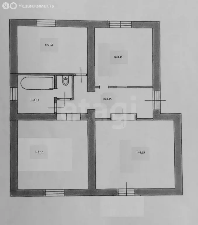 1к в -комнатной квартире (20 м) - Фото 1