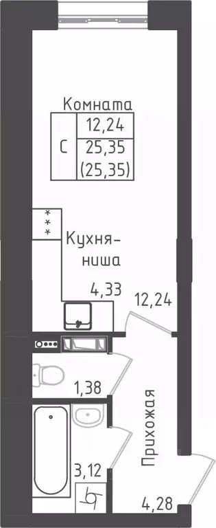 Студия Московская область, Дмитровский городской округ, д. Рыбаки ... - Фото 0